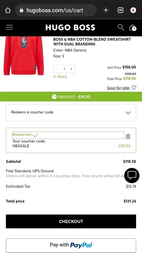 hugo boss code discount